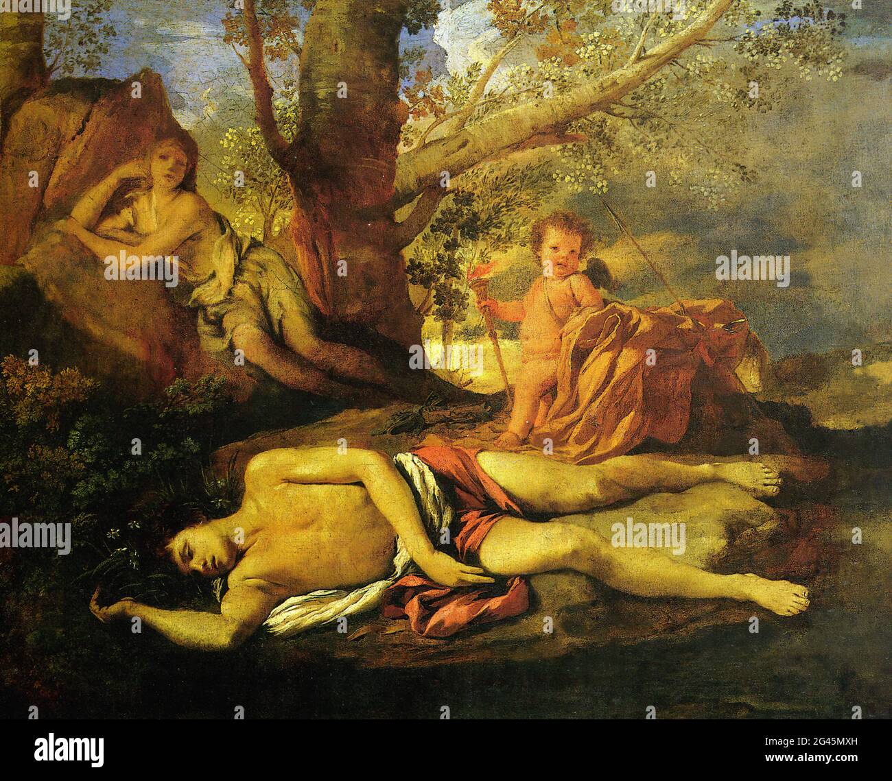 Nicolas Poussin - Echo Narcissus 1627 Stockfoto
