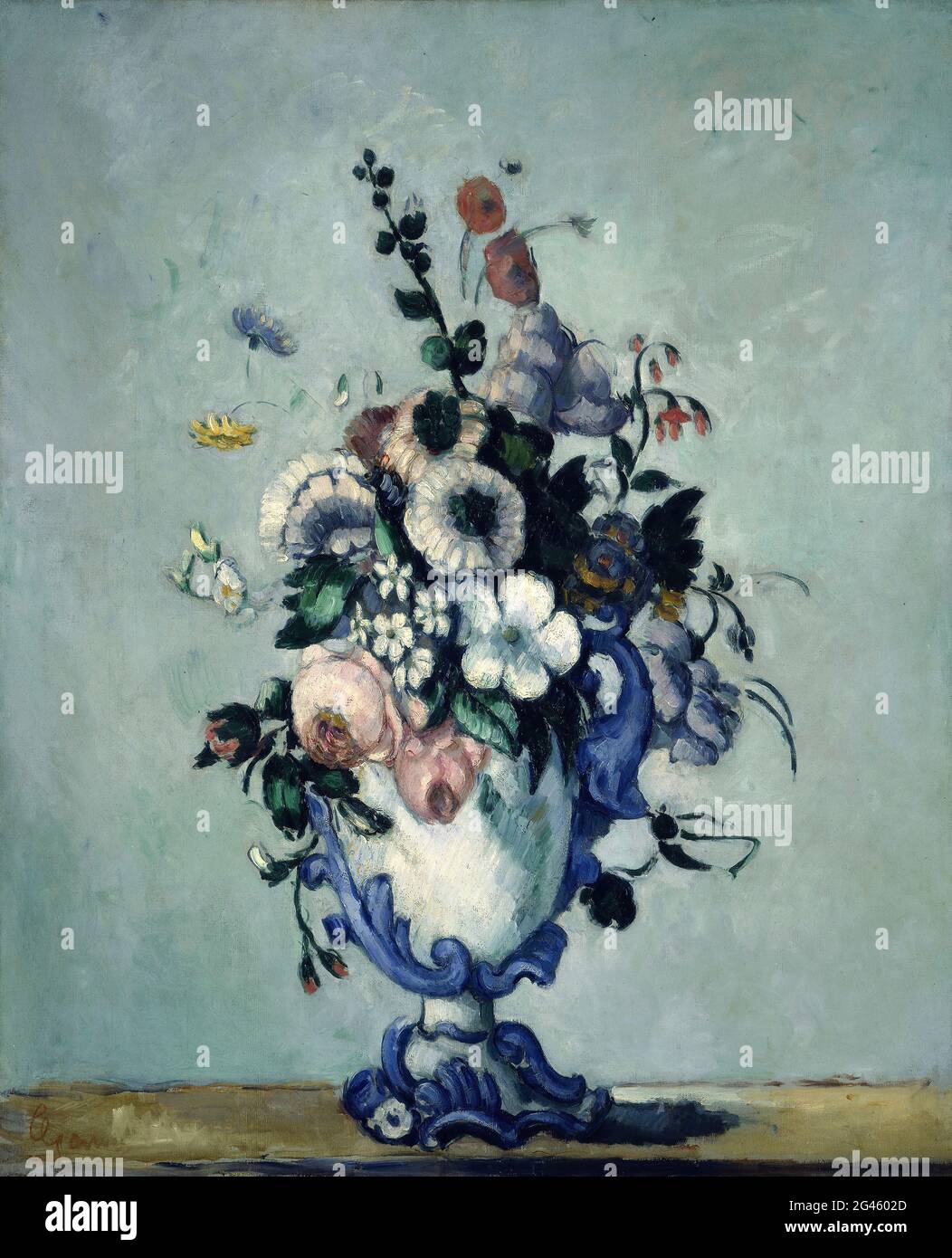 Paul CÃ©zanne - Blumen in einer Rokokovase Stockfoto