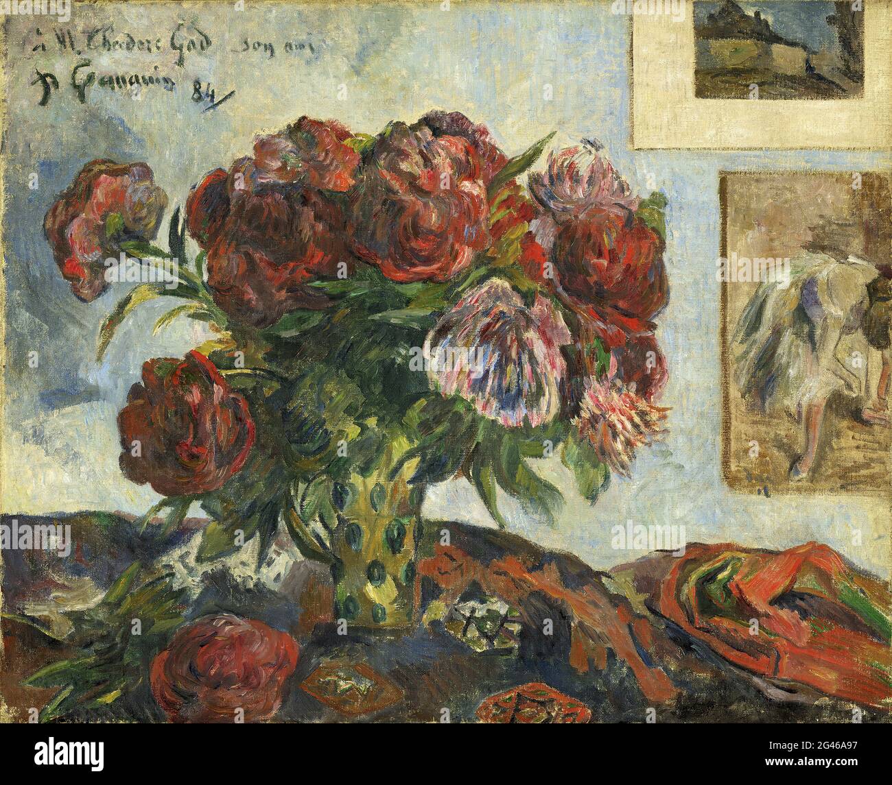 Paul Gauguin - Stillleben mit Pfingstrosen Stockfoto