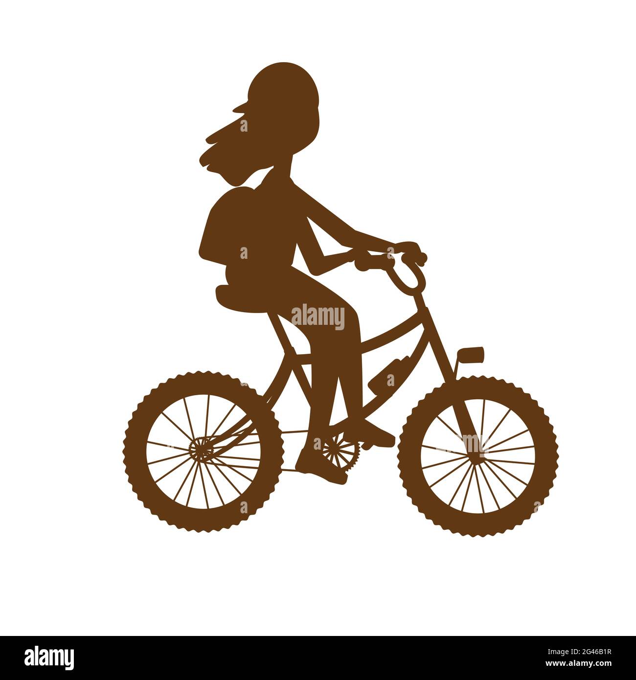 Teenager Mädchen reitet ein Fahrrad trägt einen Helm. Silhouette Vektordarstellung. Stock Vektor