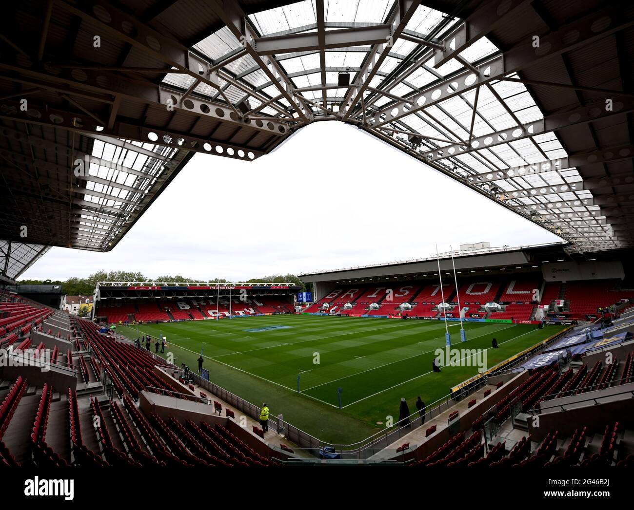 Ashton Gate Stadium, Bristol, Großbritannien. Juni 2021. Premiership Rugby Union, Bristol Bears versus Harlekins Playoff-Halbfinale; Allgemeine Ansicht des Ashton Gate Stadium vor dem Spiel Credit: Action Plus Sports/Alamy Live News Stockfoto