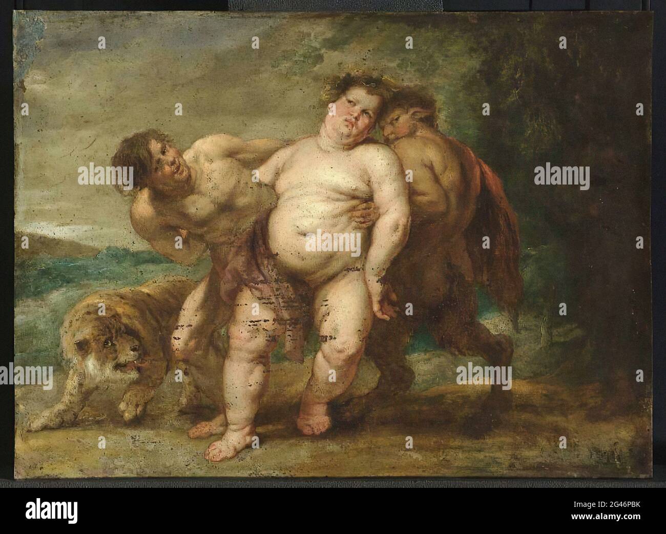 Peter Paul Rubens - Betrunkener Bacchus mit Faun Satyr Stockfoto