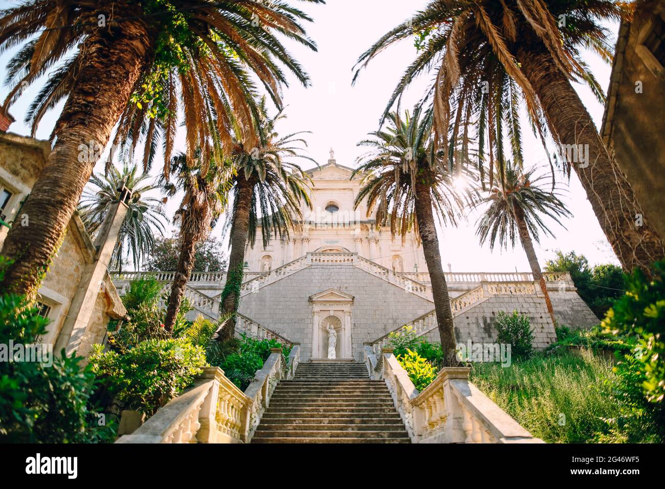 Prcanj, Montenegro die Bucht von Kotor. Kirche der Geburt der t Stockfoto