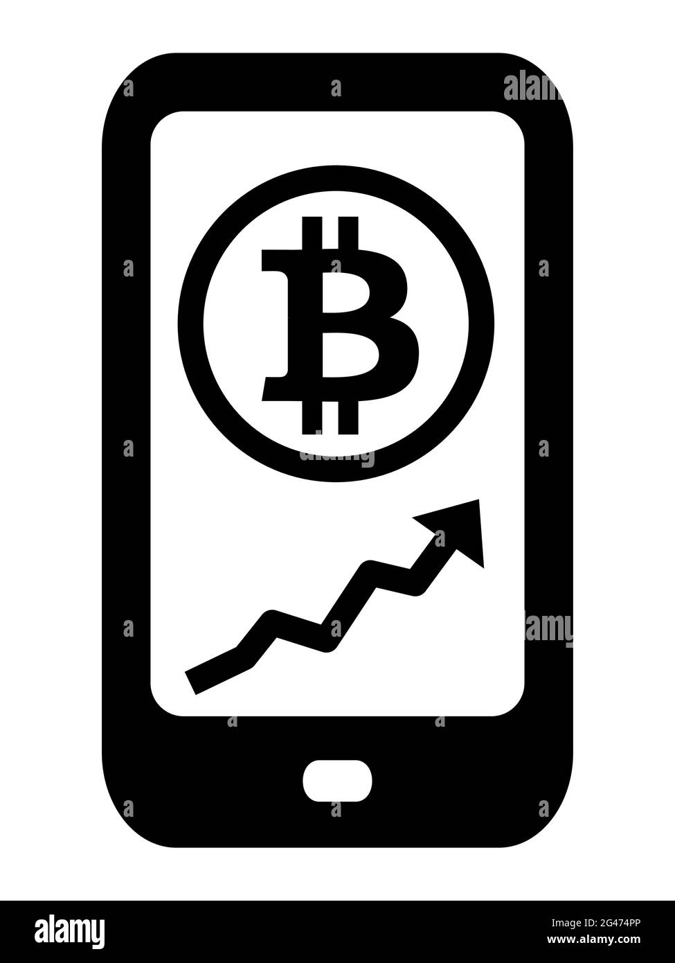 Bitcoin Broker Markt App auf Smartphone-Gerät Symbol Vektor Illustration Symbol Stock Vektor