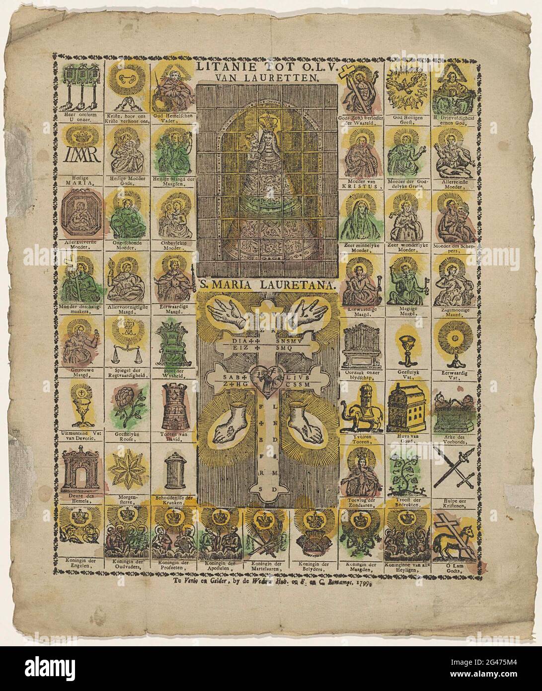 Litanie nach O.L.V. / van Lauretten. Blatt mit 2 großen Aufführungen