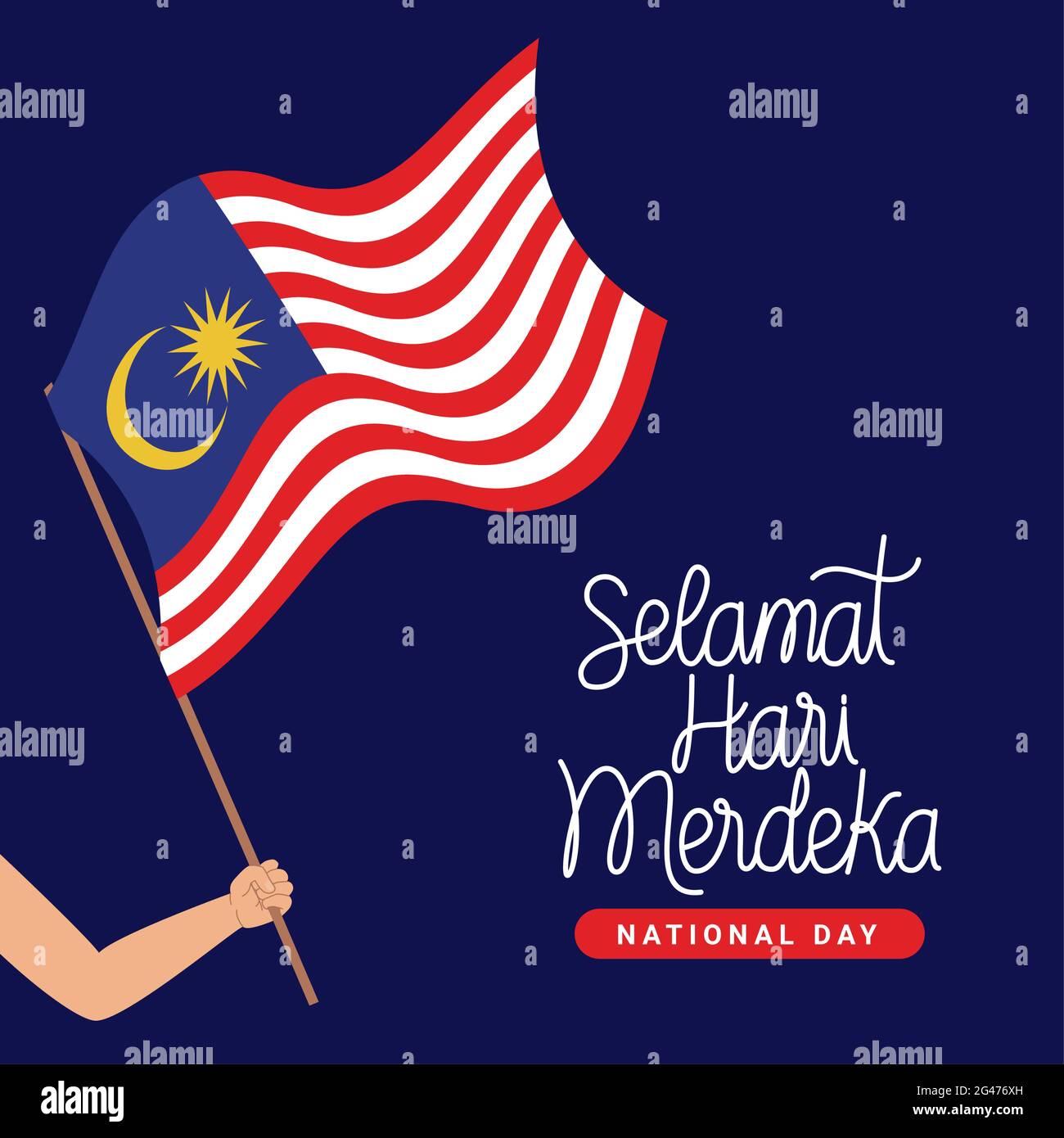 malaysia nationale Tageskarte Stock Vektor