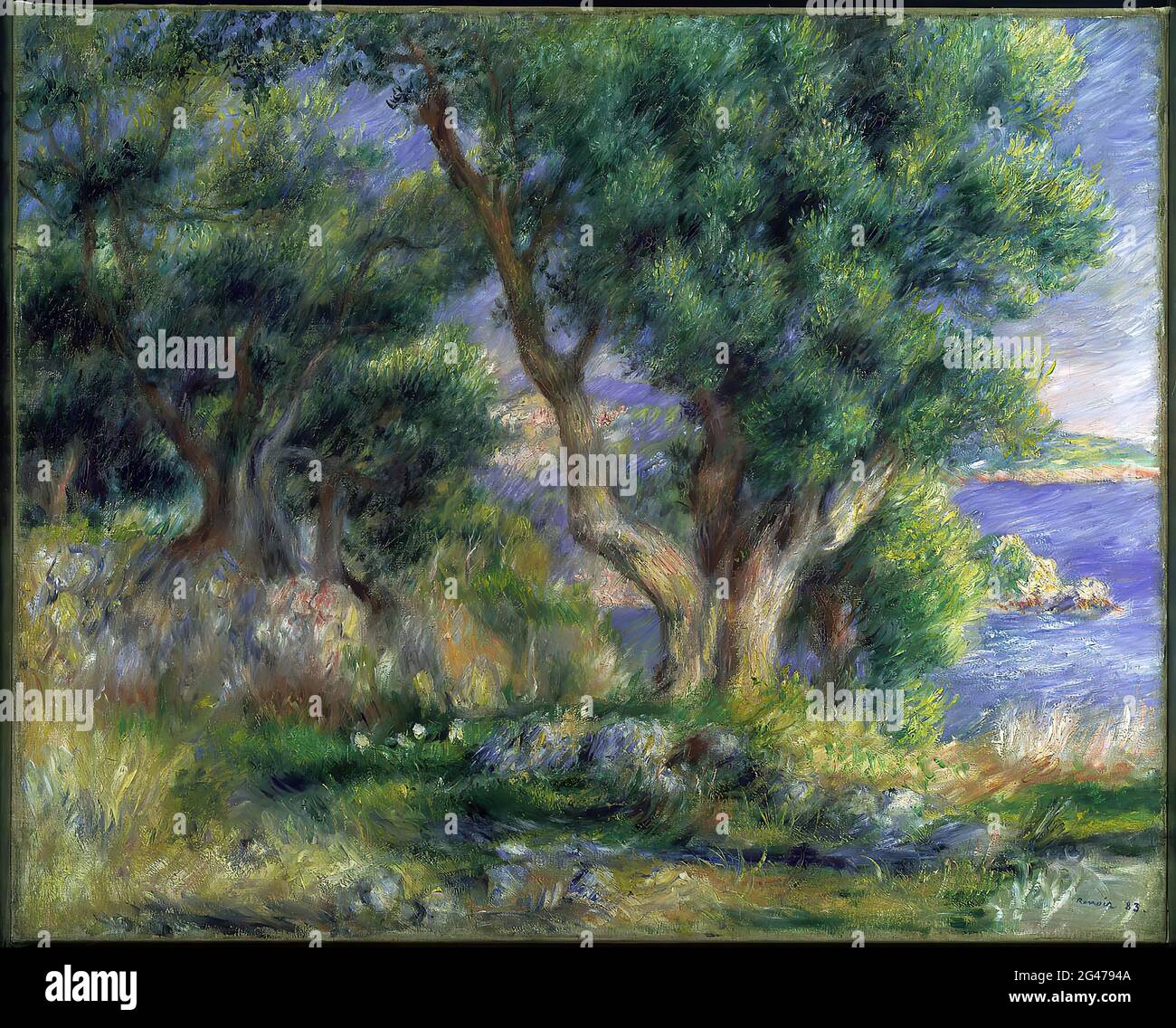 Pierre-Auguste Renoir - Landschaft an der Küste in der Nähe von Menton Stockfoto