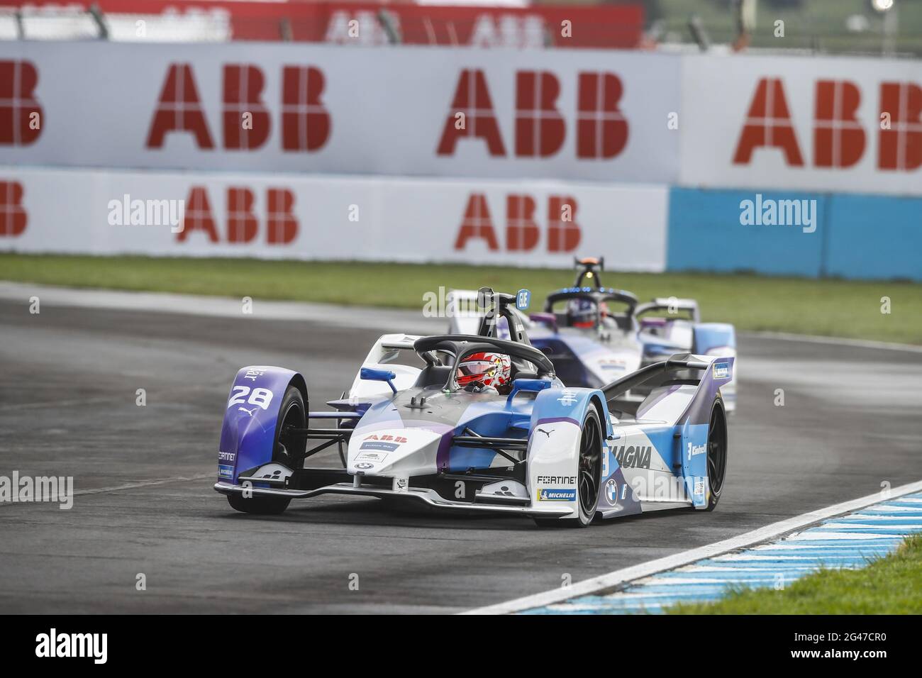 Puebla, Mexiko. Juni 2021. 28 Gunther Maximilian (ger), BMW i Andretti Motorsport, BMW iFE.21, Aktion während des Puebla ePrix 2021, 5. Treffen der Formel-E-Weltmeisterschaft 2020-21, auf dem Autodromo Miguel E. Abed vom 18. Bis 20. Juni in Puebla, Mexiko - Foto Xavi Bonilla / DPPI / LiveMedia Kredit: Independent Photo Agency/Alamy Live News Stockfoto