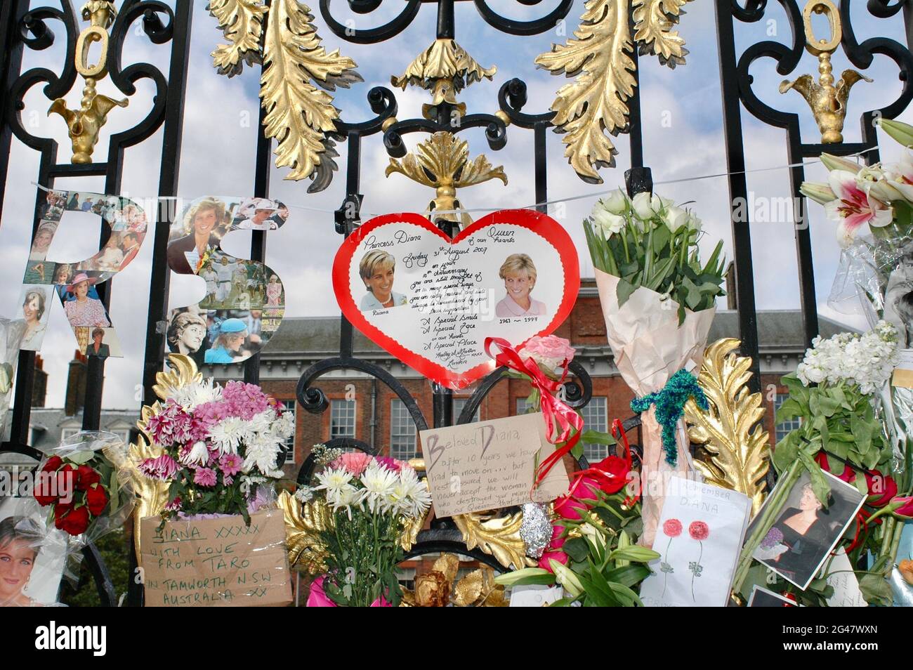 10. Todestag von Prinzessin Diana, Kensington Palace, London.UK 31.08.07 Stockfoto