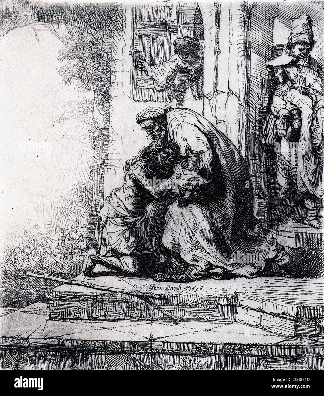 Rembrandt Harmenszoon Van Rijn - Rückkehr Des Verlorenen Sohnes 1636 Stockfoto