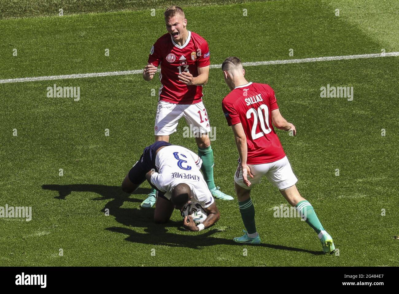 Budapest, Ungarn. Juni 2021. Aktion während des FUSSBALLSPIELS DER GRUPPE F der EURO 2020 zwischen Ungarn und Frankreich im Ferenc-Puskas-Stadion in Budapest Ungarn Credit: SPP Sport Press Foto. /Alamy Live News Stockfoto