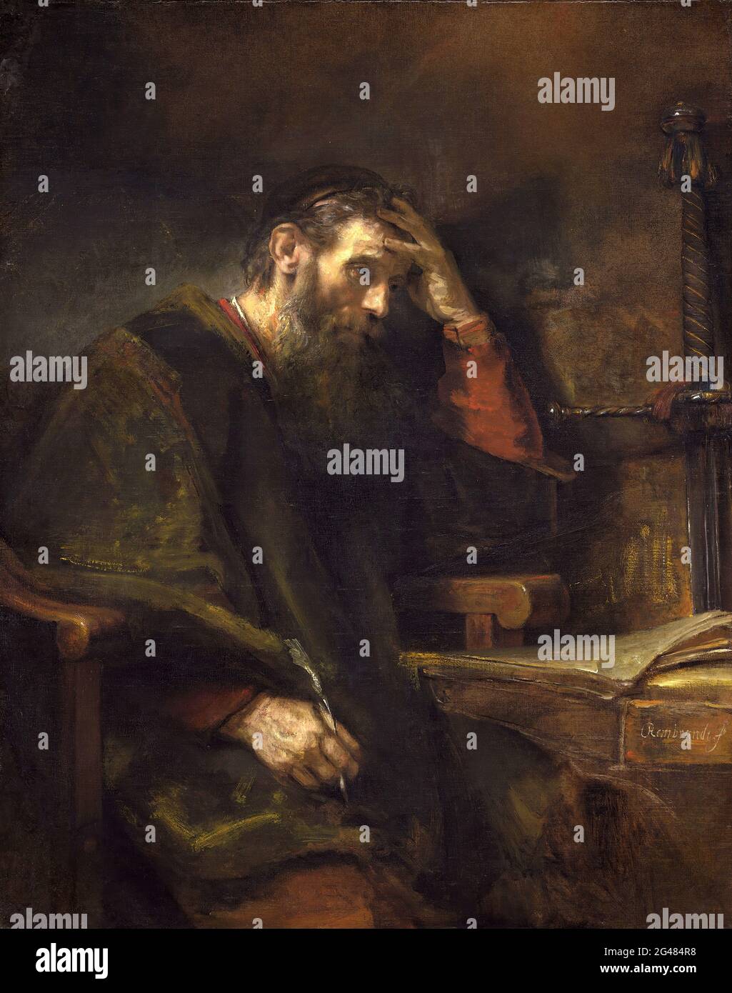 Rembrandt Harmenszoon Van Rijn - der Apostel Paul 02 Stockfoto