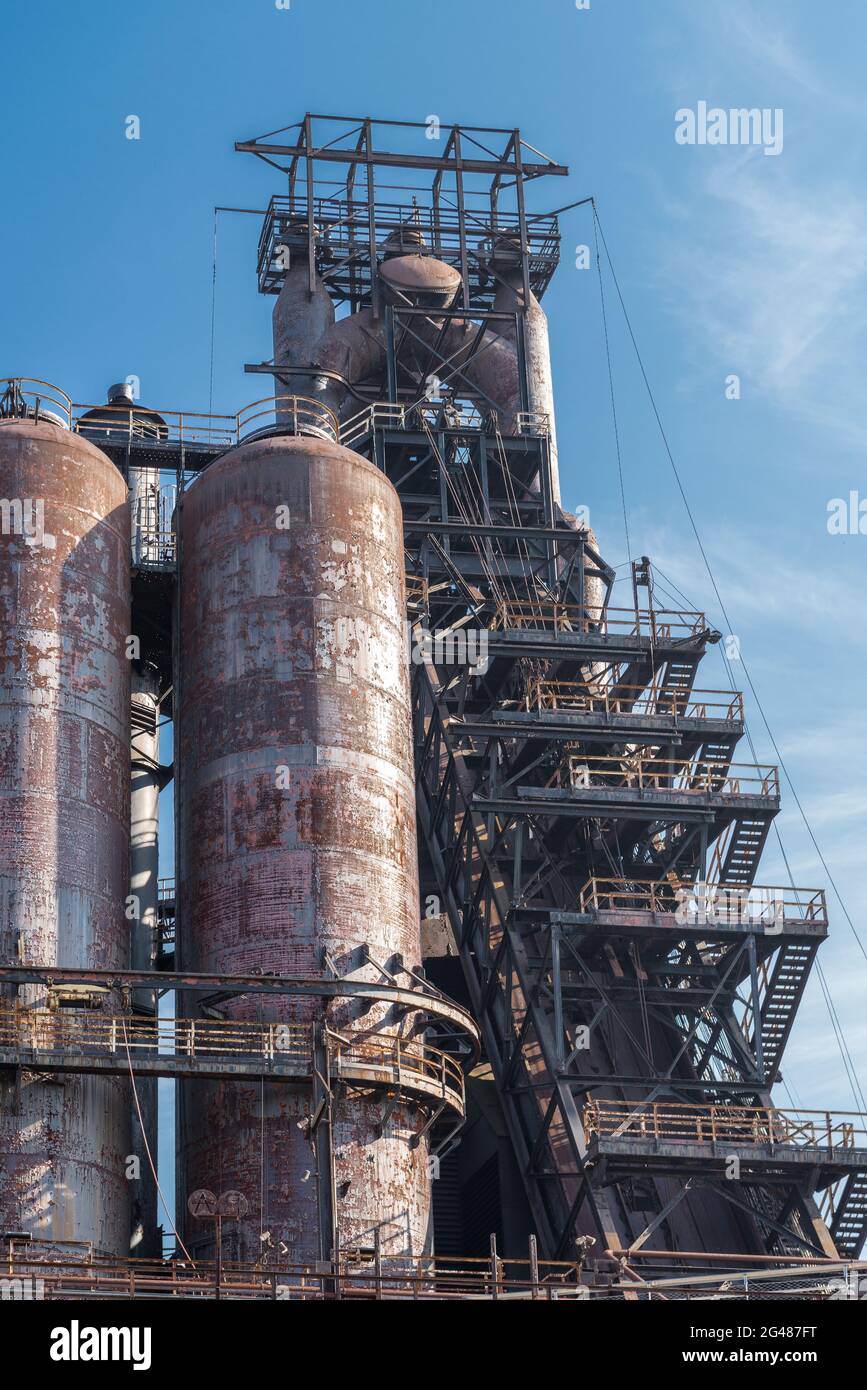 Verlassene Stahlfabrik in Pennsylvania. Stockfoto