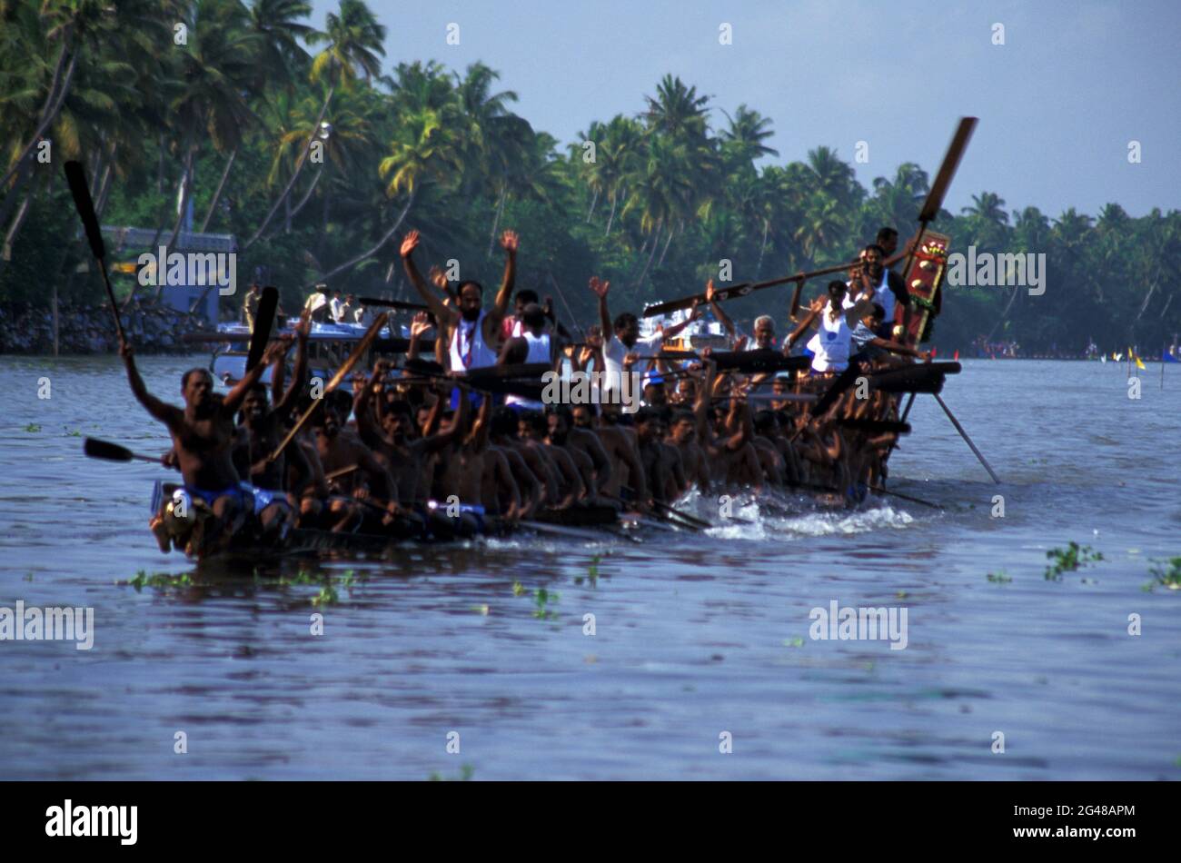 Nehru Trophy Boat Race, Punnamada Lake, Alappuzha, Kerala, Indien. Stockfoto