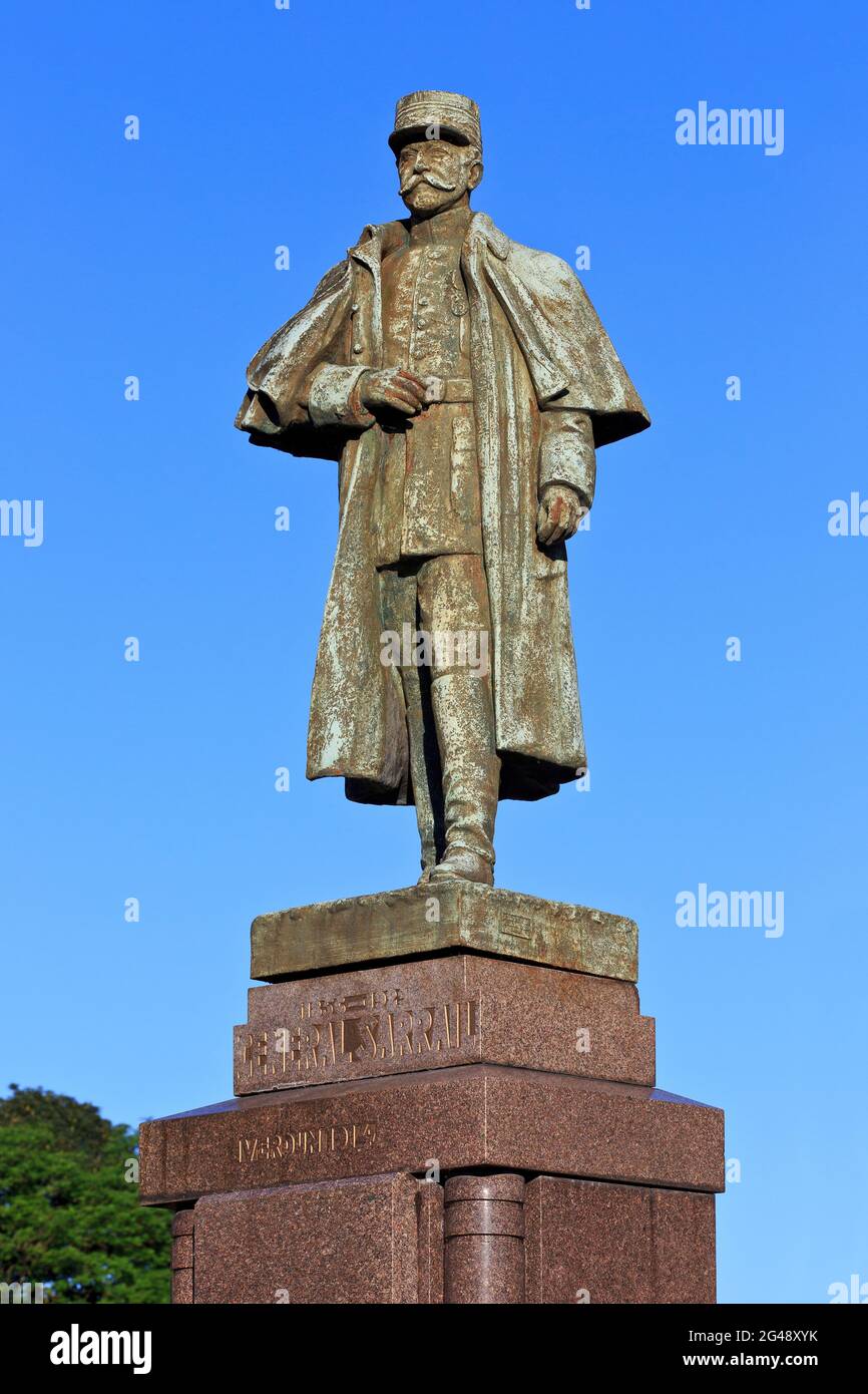 Denkmal für Generalmajor Maurice Paul Emmanuel Sarrail (1856-1929) in Verdun, Frankreich Stockfoto