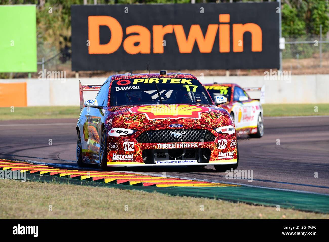 Hidden Valley. Darwin, Australien. 20. Juni 2021.im Bild, bei der Australian Supercars Championship. Will Davison nimmt mit einer Rundenzeit von 1.04.95 im Shell V-Power Racing Ford Mustang die Pole Position im Qualifying für das Rennen 14 im Qualifying 2 ein. Quelle: Karl Phillipson/Optikal/Alamy Live News Stockfoto