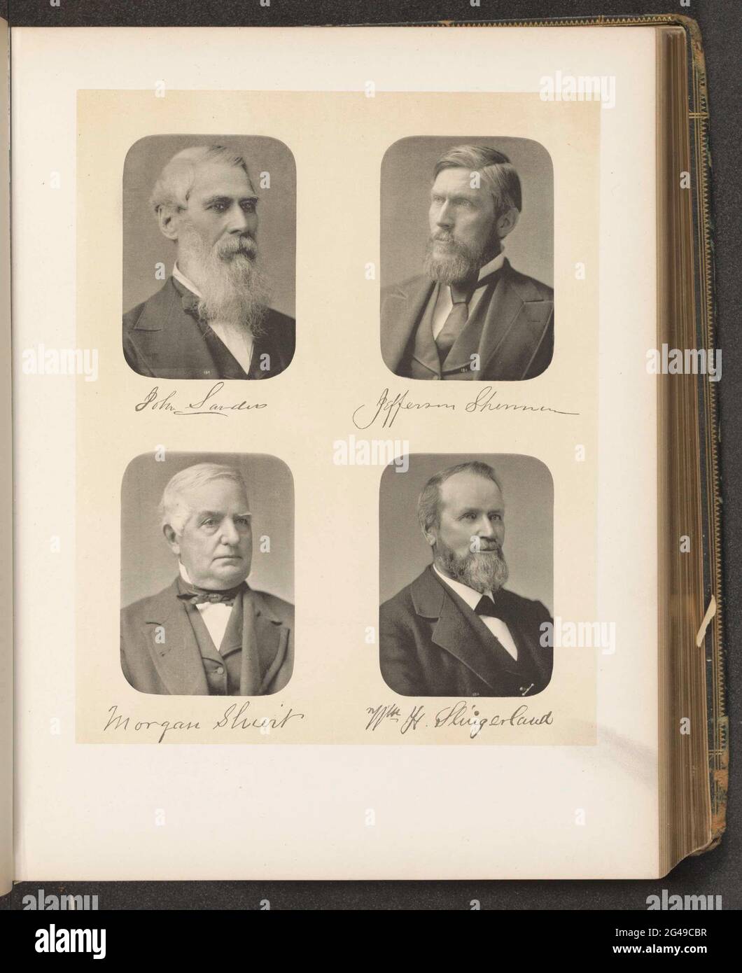 Porträts von vier Mitgliedern des Unterhauses des Staates New York. Oben links John Sanders, oben rechts Jefferson Sherman, unten links Morgan Shuit, unten rechts von William H. Slingerland. Stockfoto