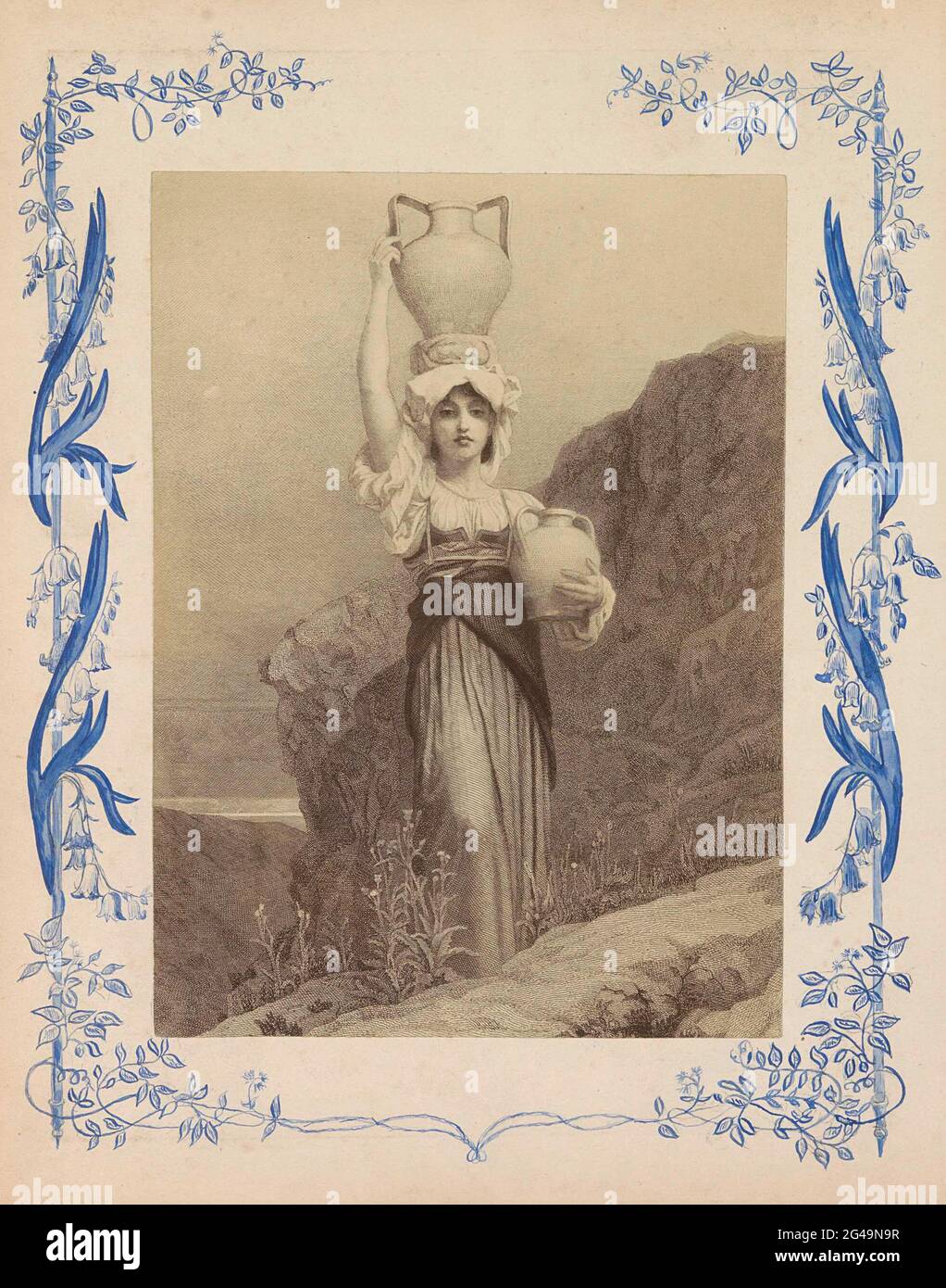 Fotoproduktion (vermutlich) eines Abdrucks eines Wasserträgers. Teil des Albums mit Bildern von Sehenswürdigkeiten und Landschaften in England und von Kunst Stockfoto