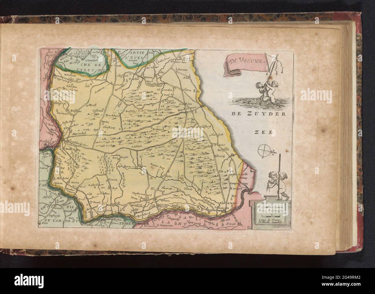 Karte der Veluwe; der Velvwe. Karte der Veluwe. Teil eines Atlas mit