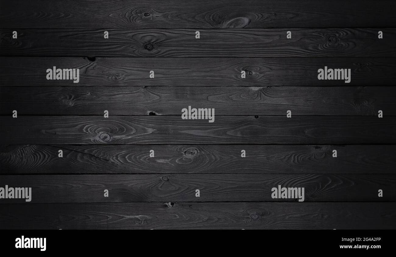 Schwarz Holz- Hintergrund, alte Holzbohlen Textur Stockfoto