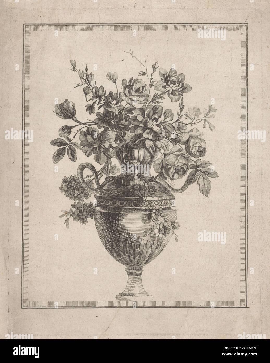 Blumen in Vase mit Schlangen; 10. Cahier Cayé de Fleurs et Vases. Blumen in  einer verzierten Vase mit Schlangen Stockfotografie - Alamy