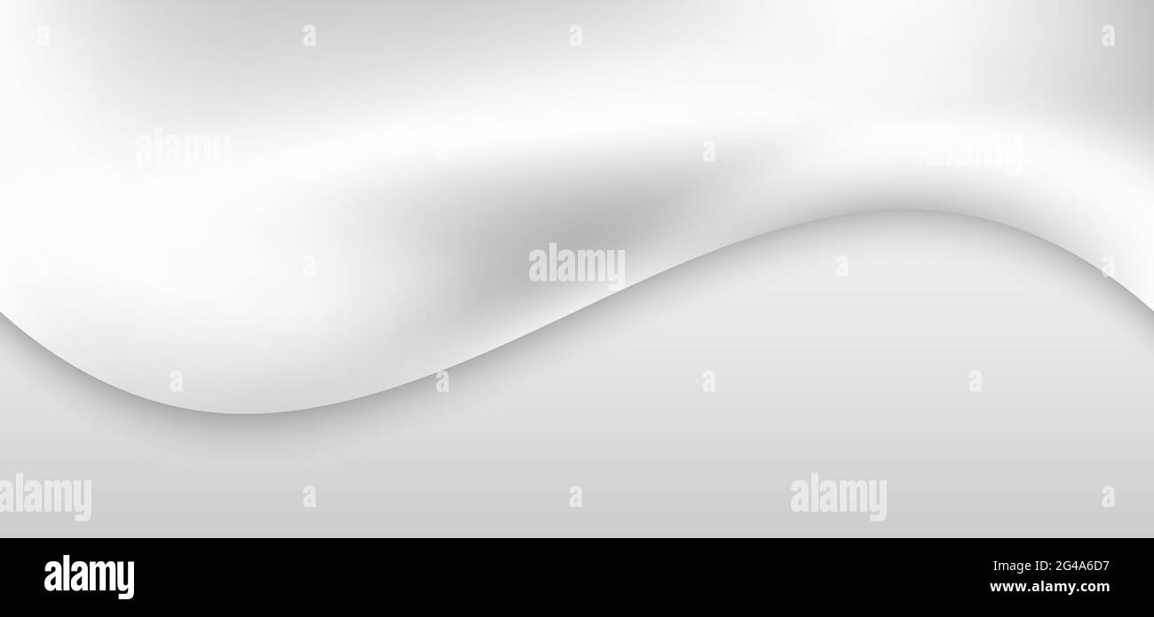 Abstrakter Hintergrund mit weißem und grauem Verlauf und glatter Wellenform. Vektorgrafik Stock Vektor