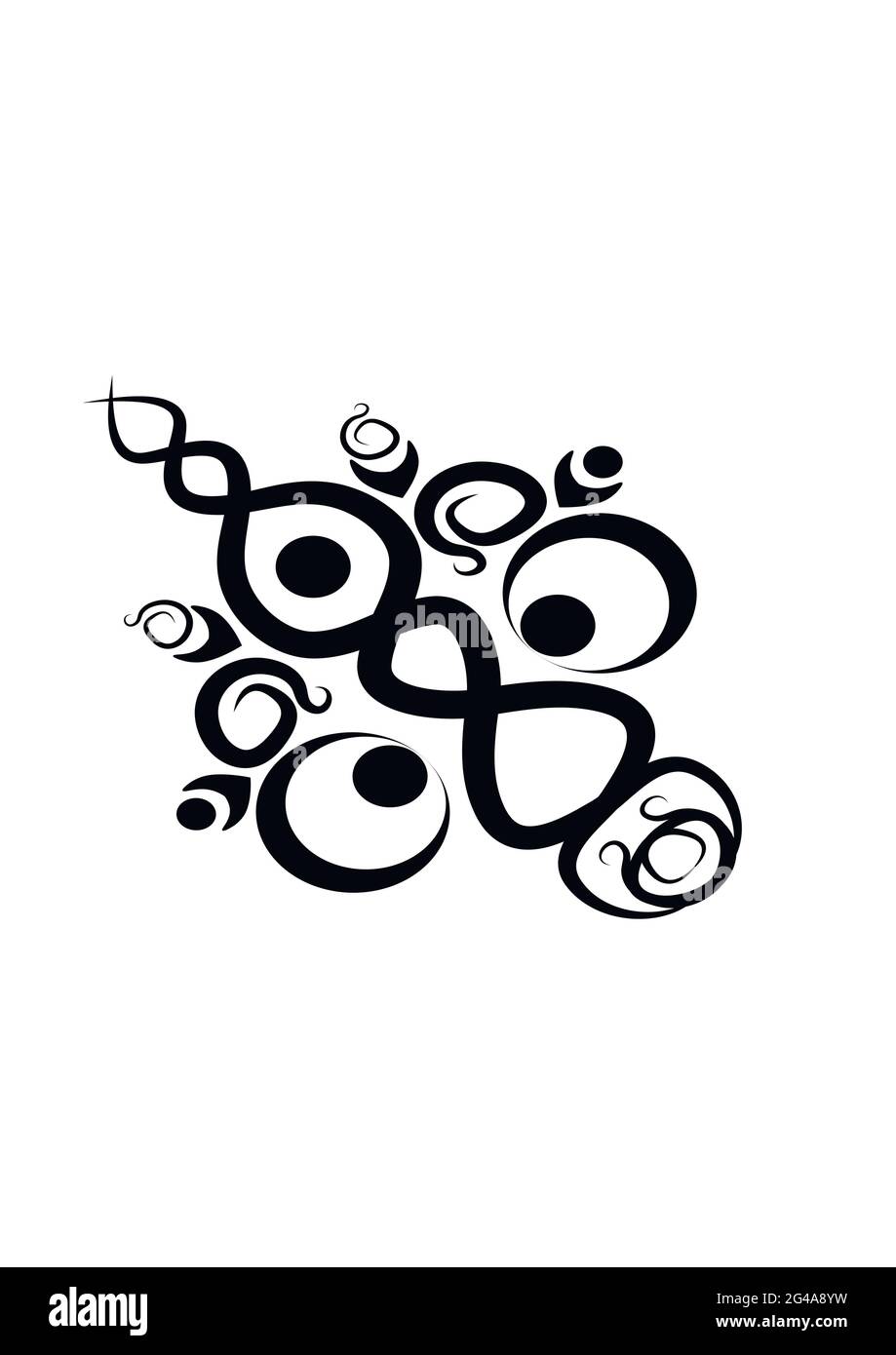 Rahmen aus Spitze ethnischen Elemente auf dem Blatt A4-Format, surreale, schwarz-weiß-Grafiken. Entwerfen von Notebook-Abdeckungen, mobilen Apps, Websites, Designelementen Stock Vektor