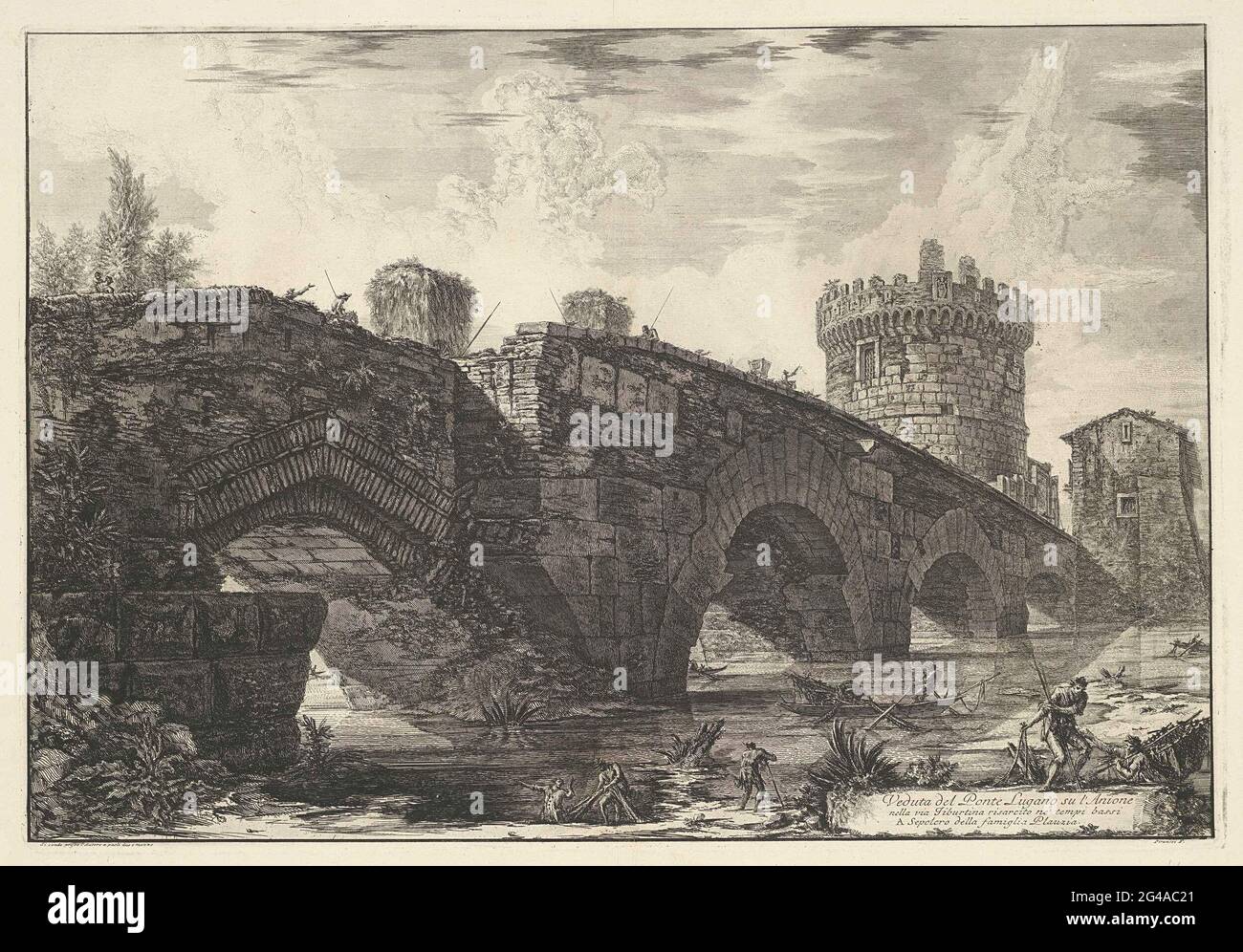 Brücke Misano traf sich von der Tombing jeder plautesus Lucanus; Blick auf die Luganer Brücke seine antonio über Tiburtina Varyclinite Neu 'temcarcito. Gezichten op rome; Ansichten von Rom ziehen Ed inccence von Publizist Puborie archonpa ve (nez) Iano. Gezicht op de kill dà Grabmännchen van plusanus lucanus aan (wik toburt rome en tivoli). TITTIT OP BLOK RECKSONDER. Stockfoto