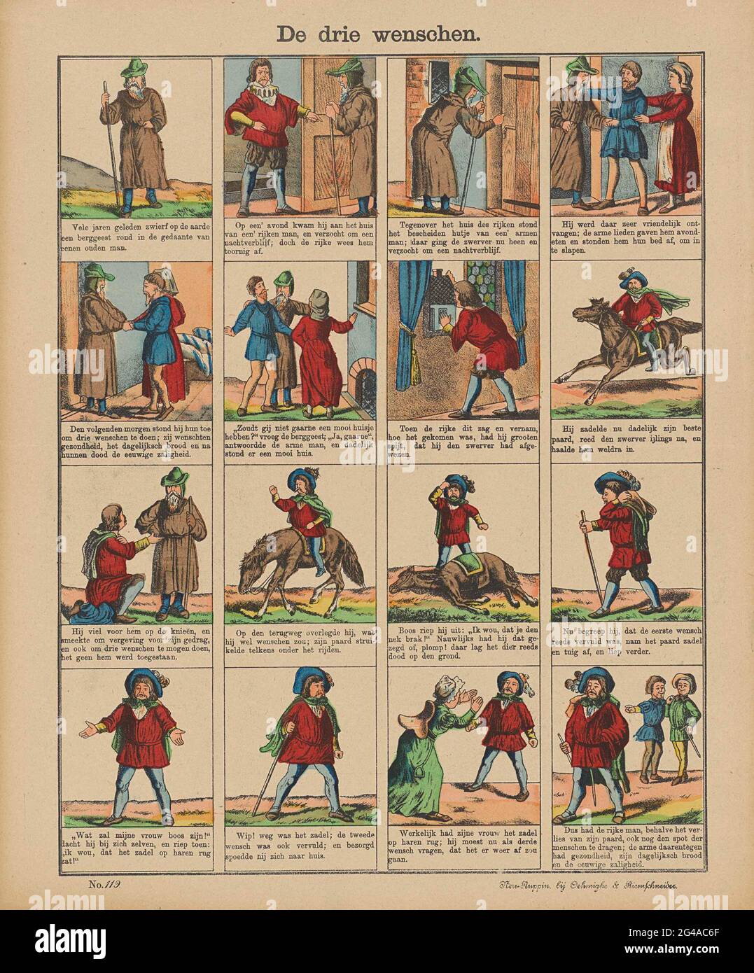 Die drei Wünsche. Blatt mit 16