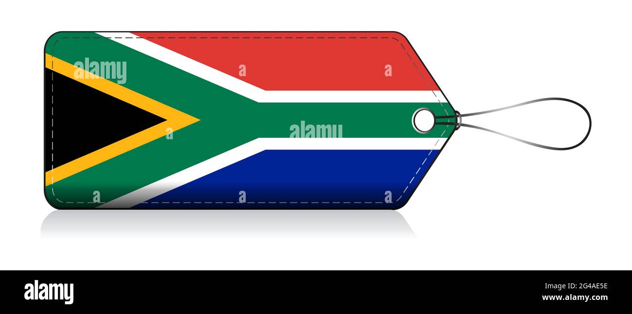 Südafrikanische emoji Flagge, Label des Produktes in Südafrika Stockfoto