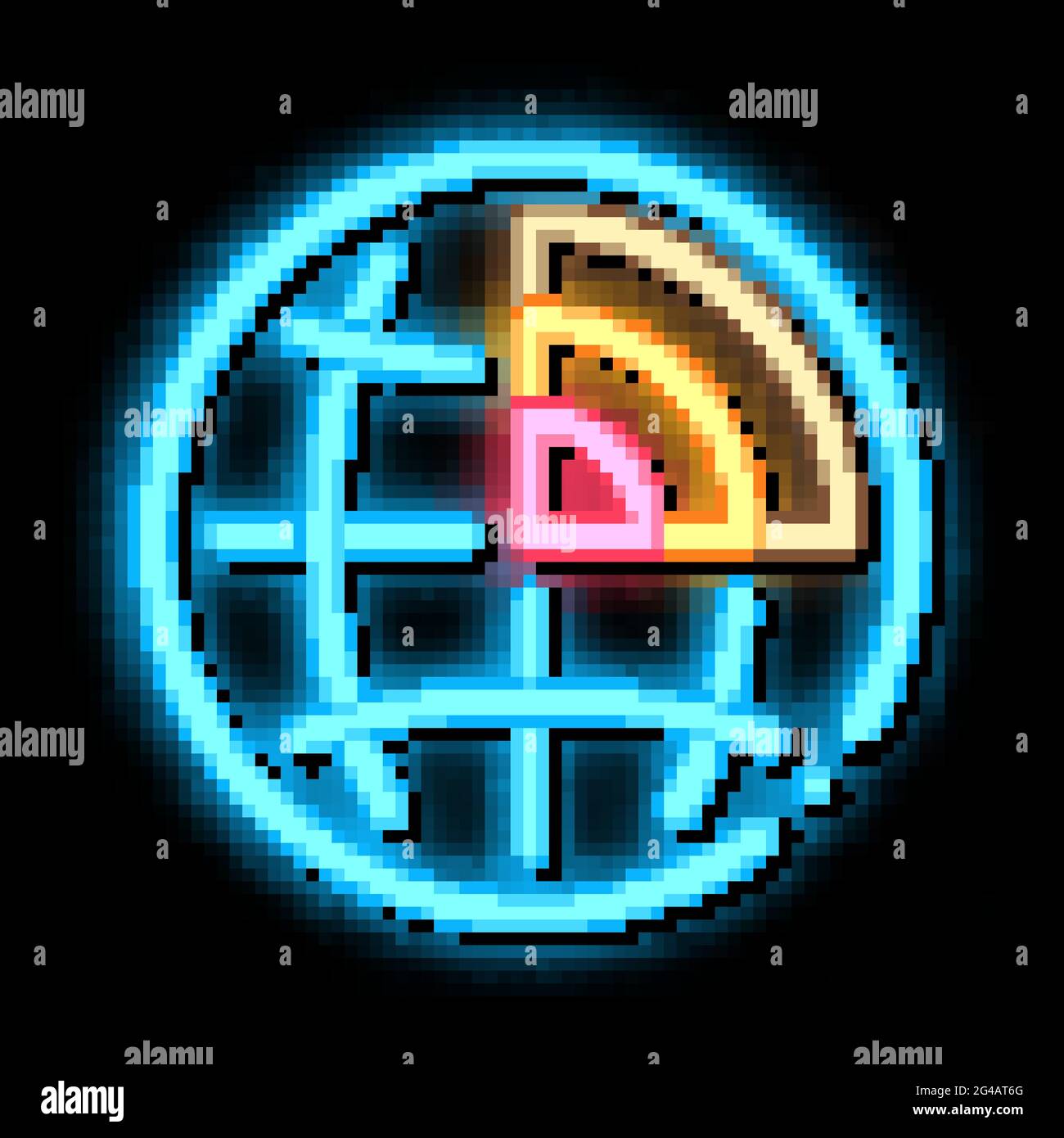 Global Earthquake Neon Glow Icon Illustration Stock Vektor