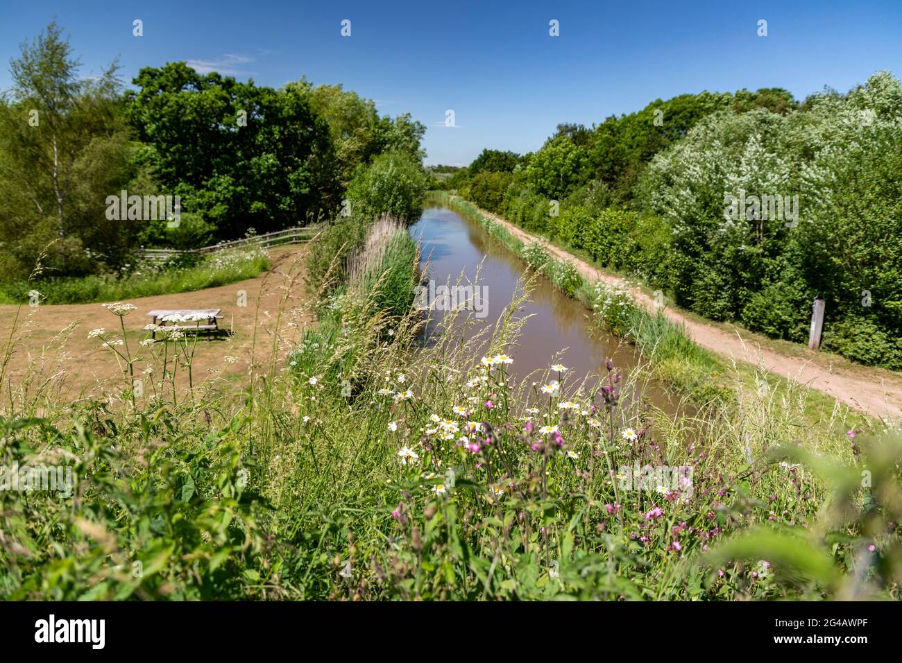 Droitwich Spa und Canal Stockfoto
