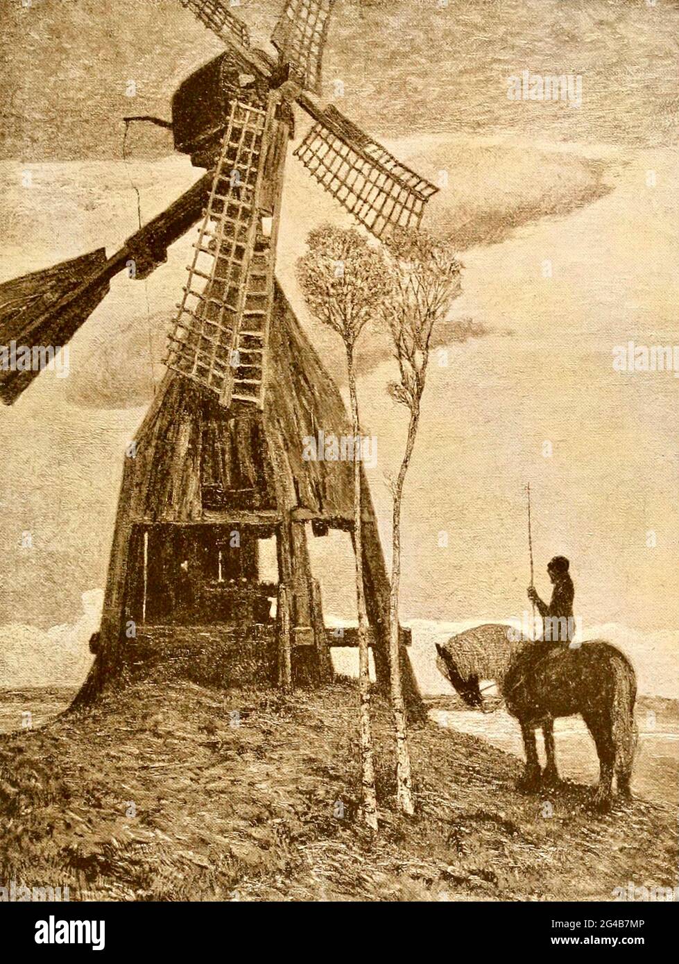Heinrich Vogeler - die Mühle in Teufelsmoor. Stockfoto