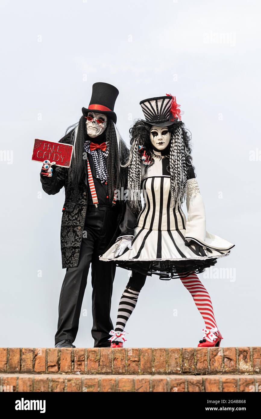 Venedig Karneval Poseurs Stockfoto