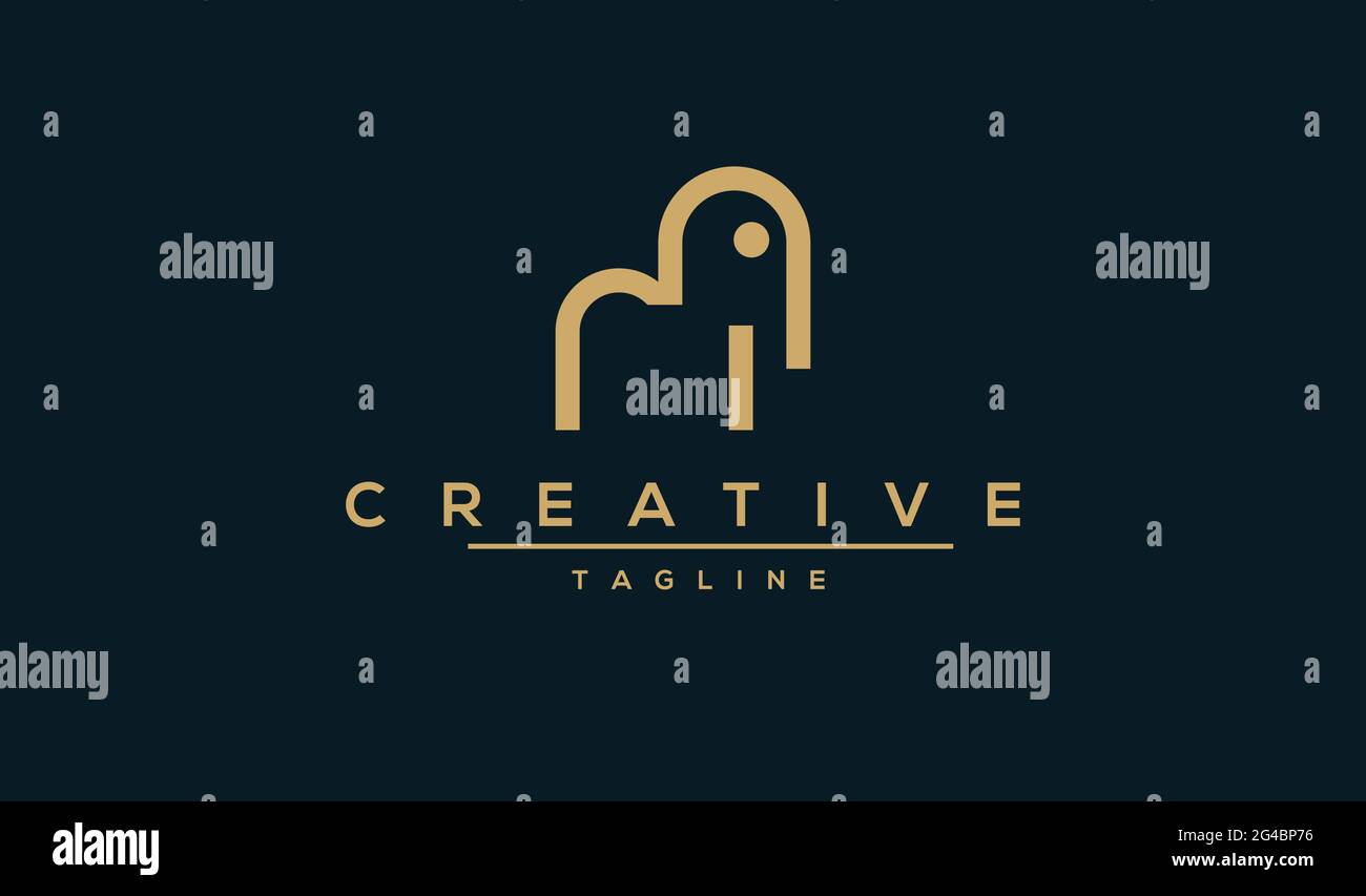 Einfache Vektordarstellung des Elefanten minimal, Vektor, Logo-Design. Stock Vektor