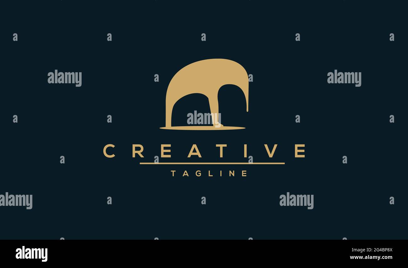 Einfache Vektordarstellung des Elefanten minimal, Vektor, Logo-Design. Stock Vektor