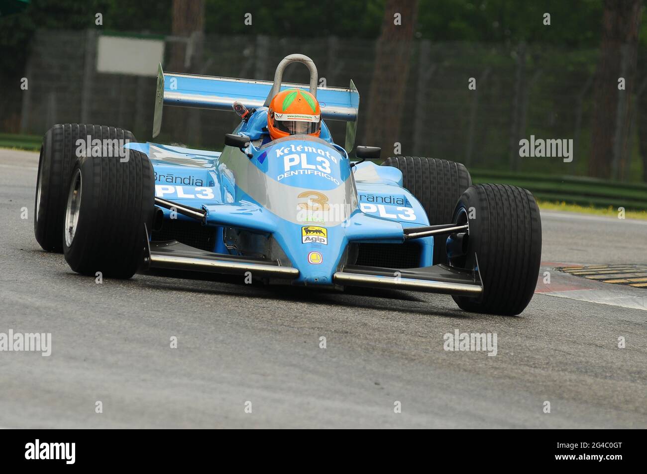 Imola, 6. Juni 2012: Unbekannt Run Classic F1 Car 1982 Osella FA1 -D ex Piercarlo Ghinzani - Corrado Fabi beim Training von Imola Classic 2012 auf Imola Stockfoto