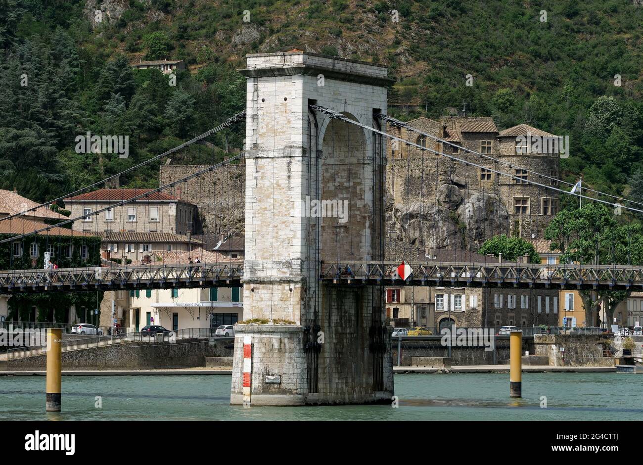 Seitenansicht des Marc Seguin-Tores, Tain l'Hermitage-Tournon, Drome-Ardeche, Rhône-Tal, AURA, Frankreich Stockfoto