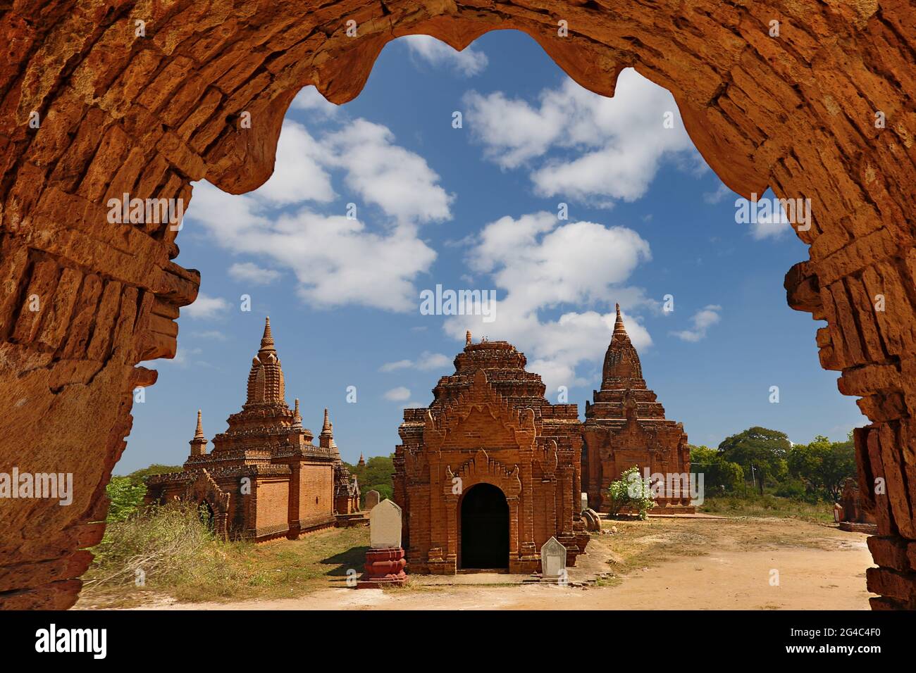 Historische buddhistische Tempel und Pagoden in Bagan, Myanmar Stockfoto