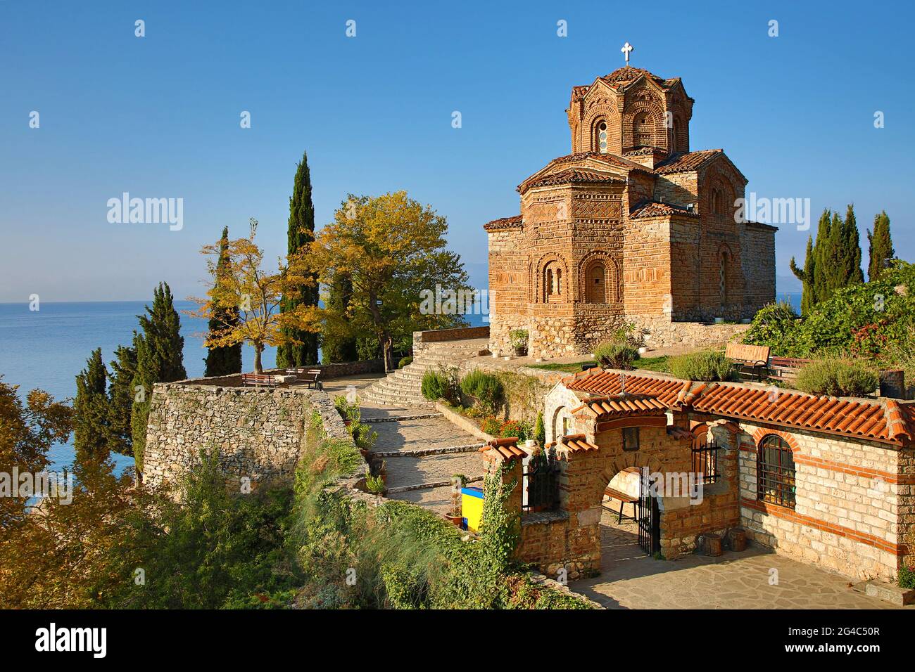 Kirche des heiligen Johannes am Ohridsee, in Ohrid, Mazedonien Stockfoto