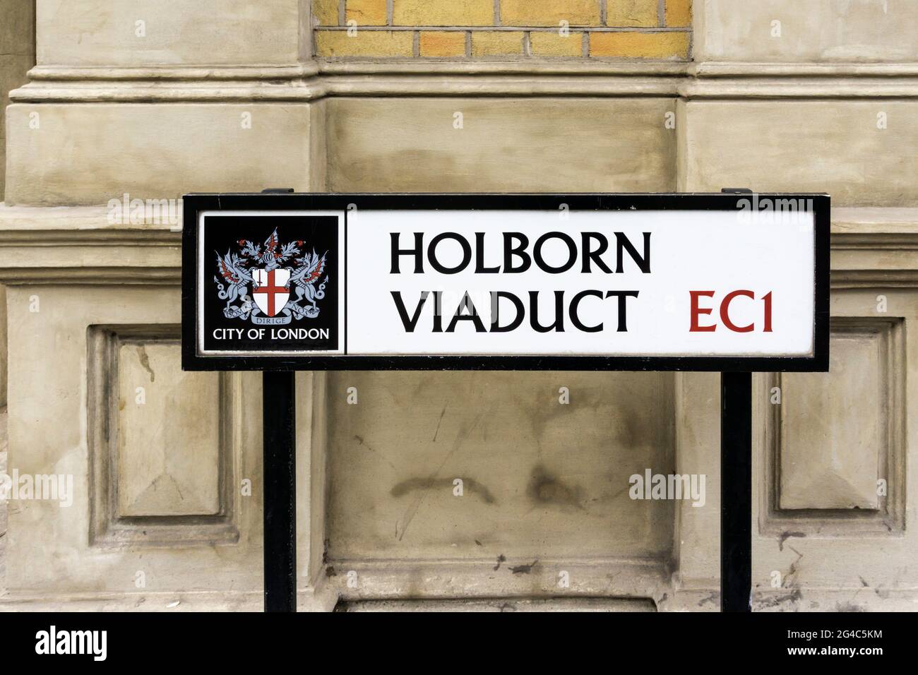 Eine Straße Zeichen für Holborn Viaduct in der City of London. Stockfoto