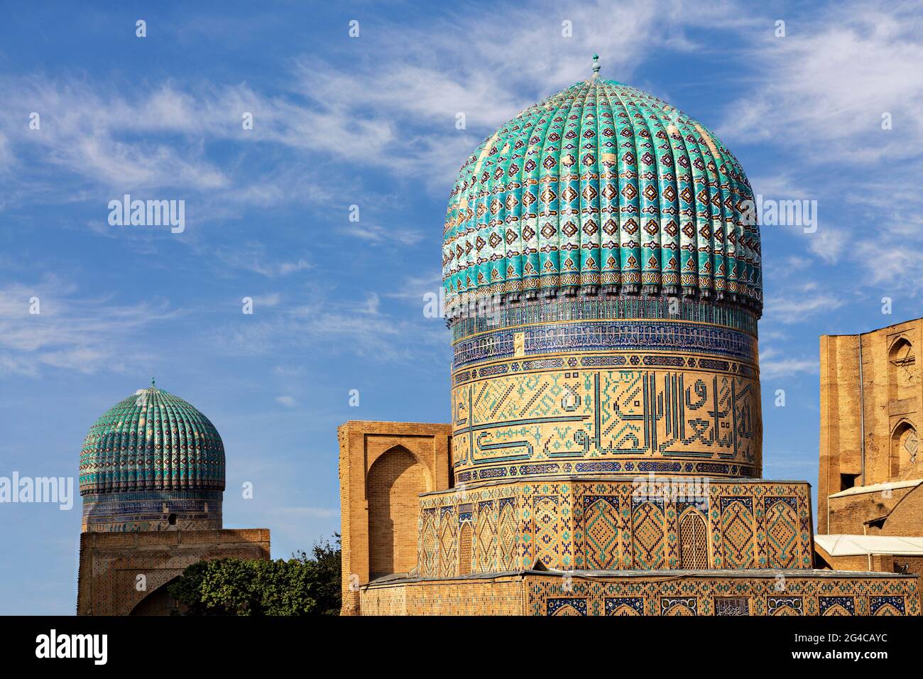 Historische Bibi-Khanum-Moschee in Samarkand, Usbekistan. Stockfoto