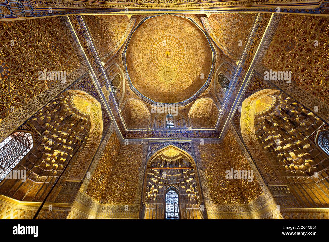 Innenraum des Mausoleums von Tamerlane in Samarkand, Usbekistan Stockfoto