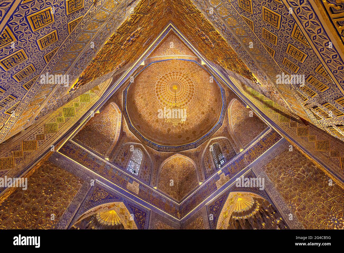 Innenraum des Mausoleums von Tamerlane in Samarkand, Usbekistan Stockfoto