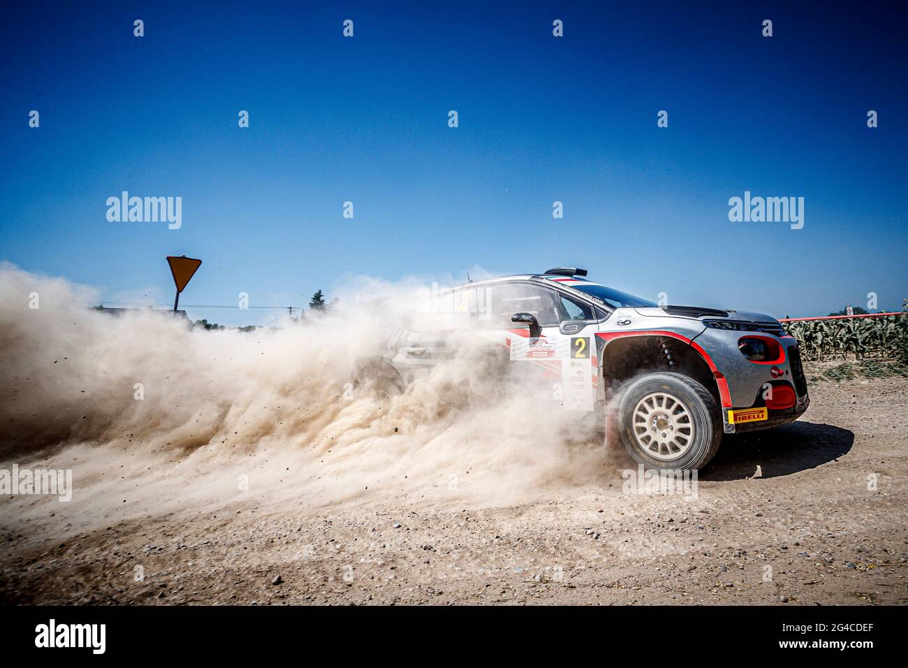 Mikolajki, Polen. Juni 2021. 02 POOM Roland (EST), GARROD Darren (GBR), SAINTELOC JUNIOR TEAM, croen C3, Aktion während der Rallye Polen 2021, 1. Lauf der FIA-Rallye-Europameisterschaft 2021, vom 18. Bis 20. Juni 2020 in Mikolajki, Polen - Foto Grégory Lenormand / DPPI Credit: DPPI Media/Alamy Live News Stockfoto