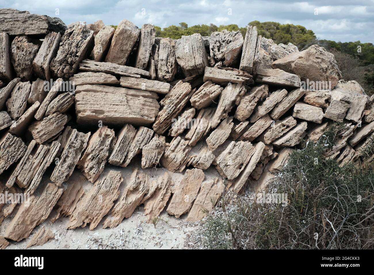 Muretti a secco auf Mallorca Stockfoto