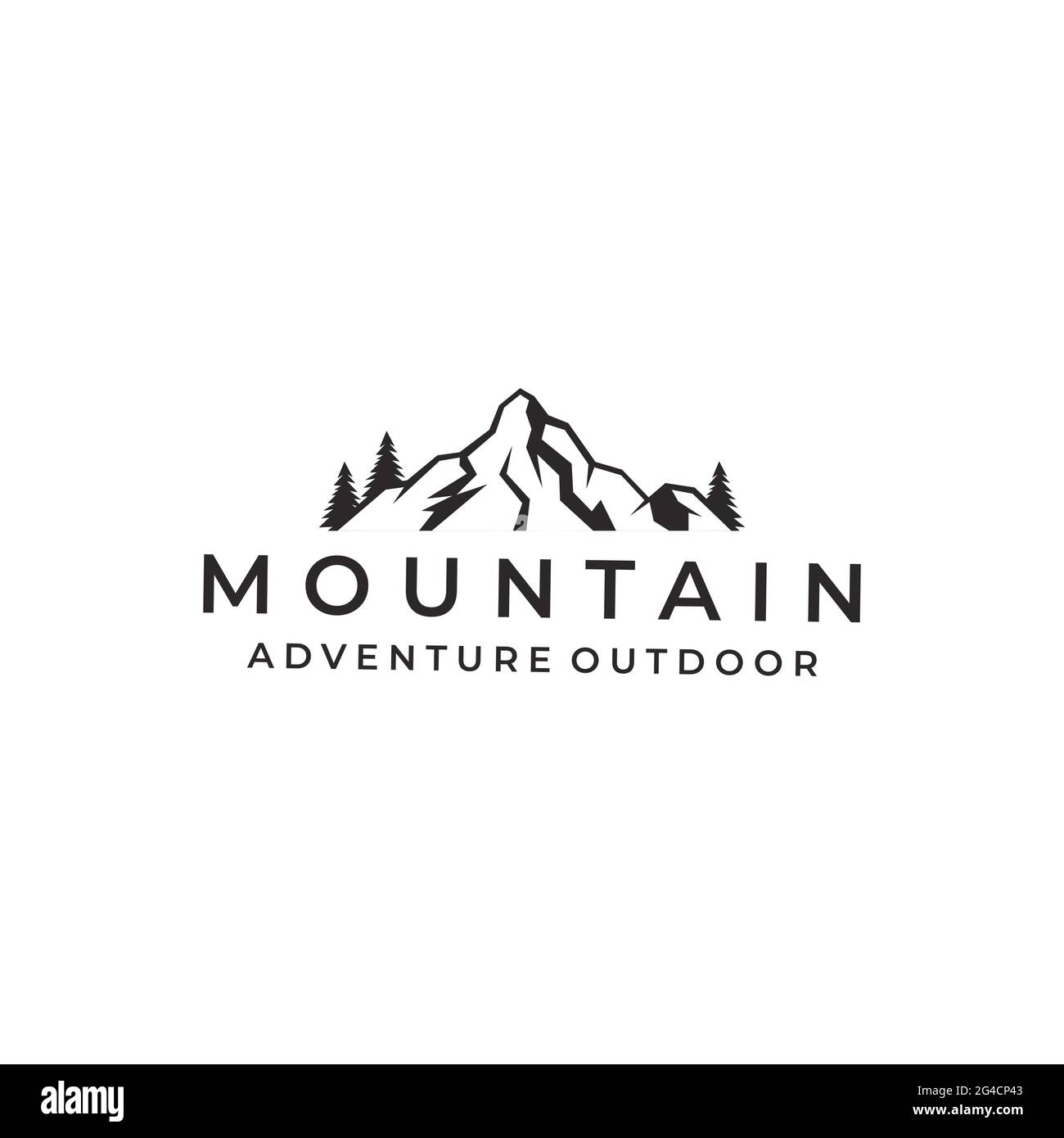 Outdoor-Logo im Mountain Adventure-Design Stock Vektor