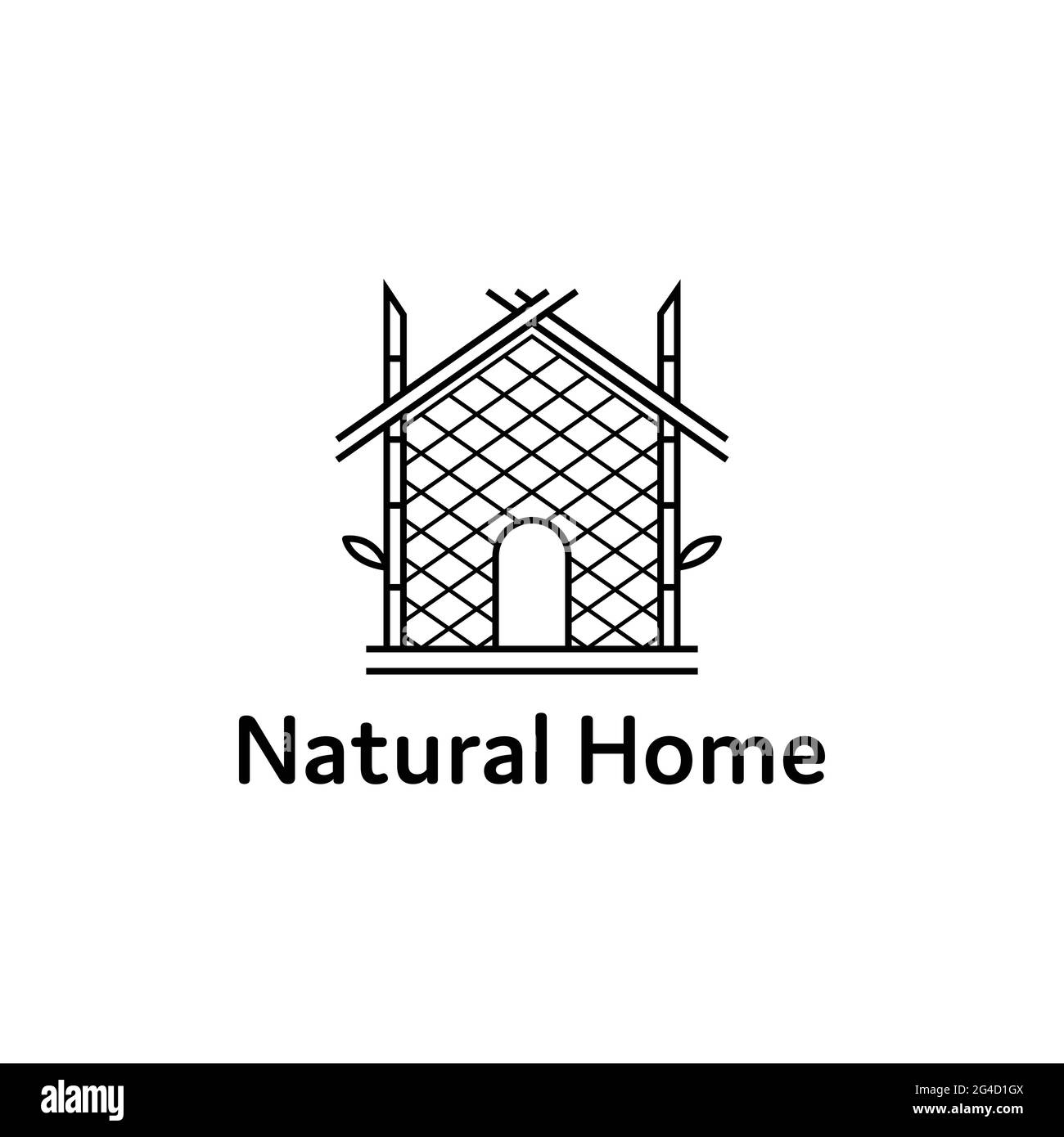 Bambusbaum natürliches Haus Logo Design isoliert Vektor Illustration Stock Vektor Bambusbaum natürliches Haus Logo Design isoliert Vektor Illustration Stock Vektor
