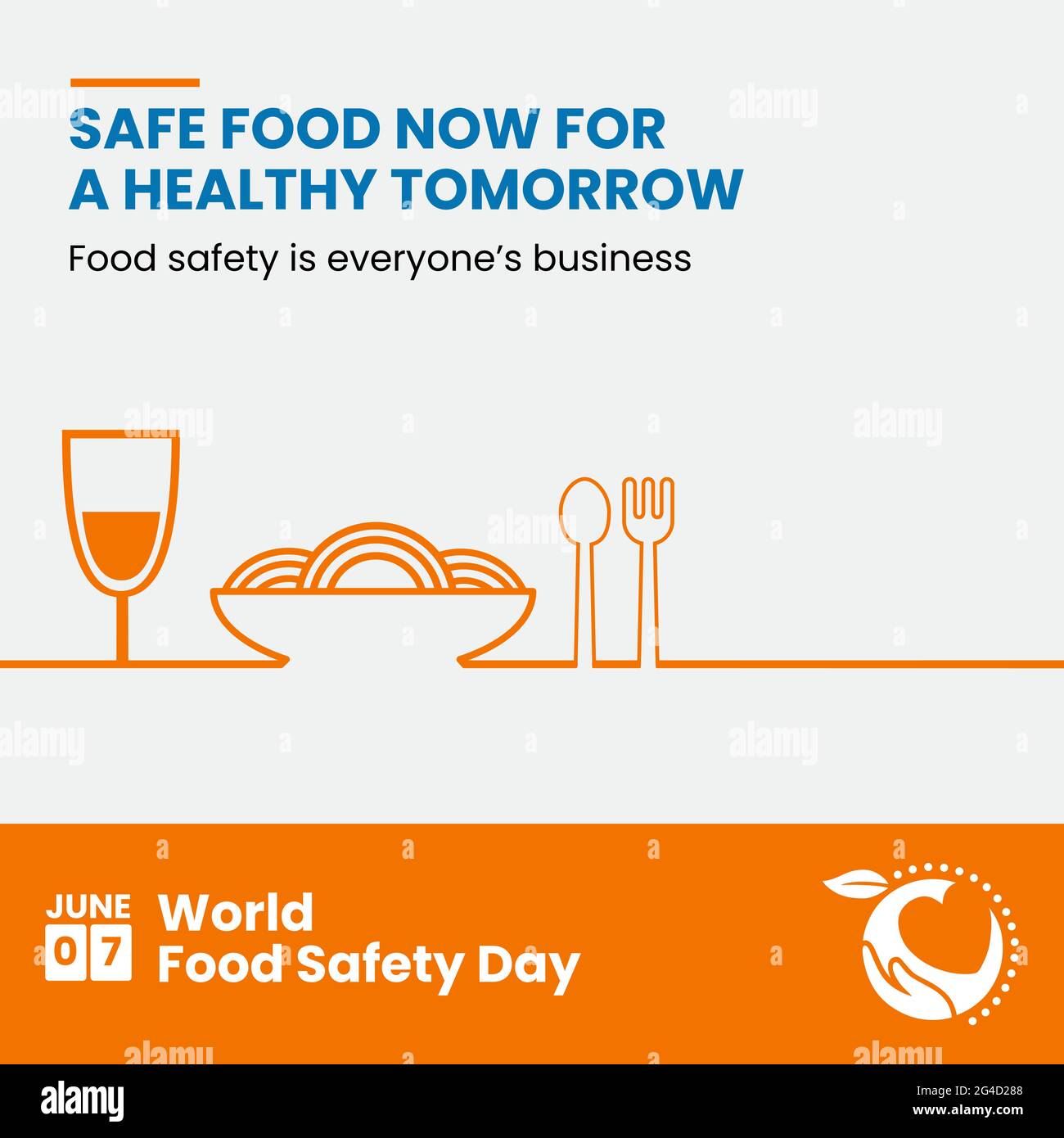 Banner zum Welttag der Lebensmittelsicherheit Stockfoto