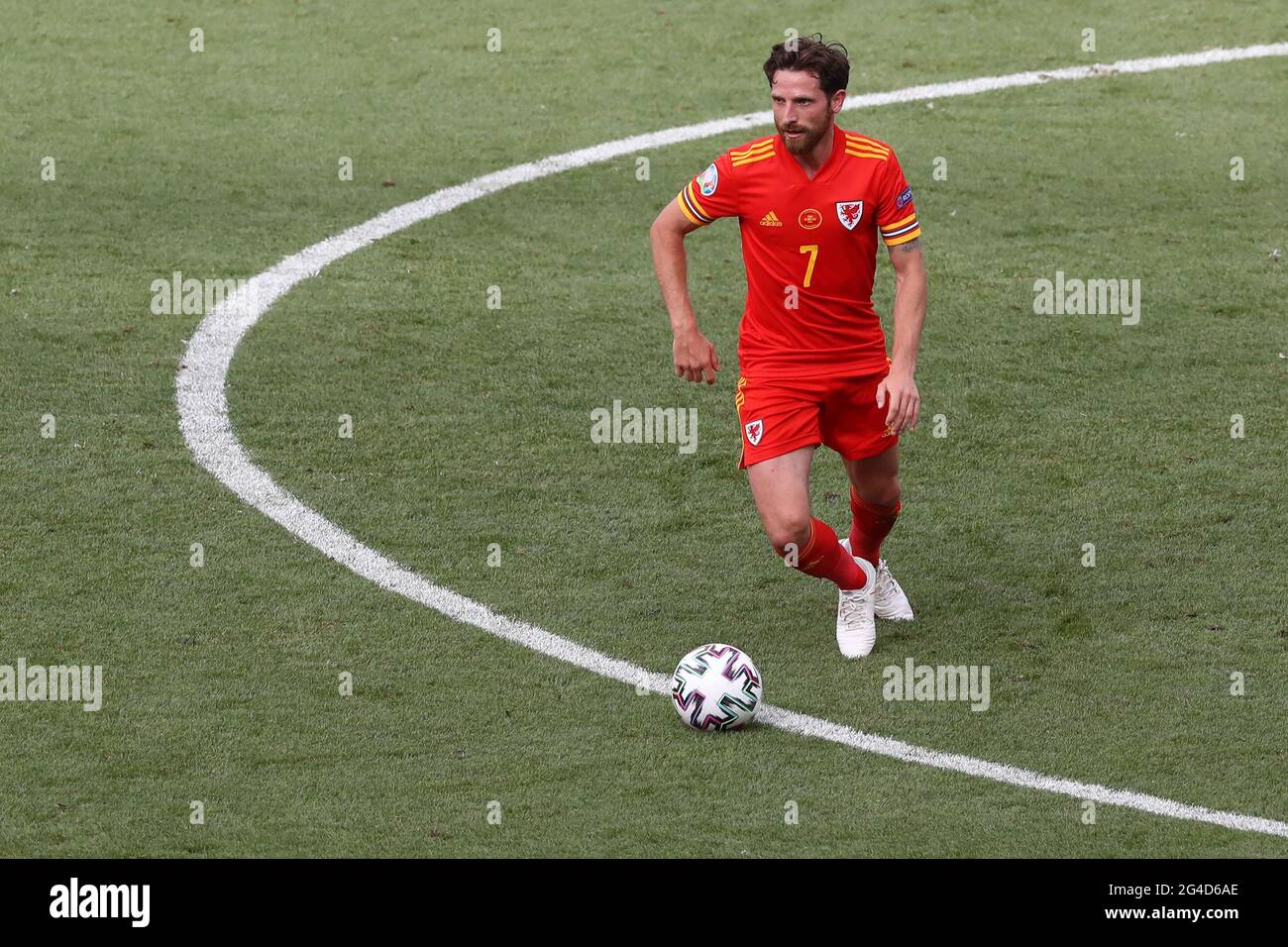 Rom, Italien, 20. Juni 2021. Joe Allen aus Wales während des UEFA-EM-2020-Spiels im Stadio Olimpico, Rom. Bildnachweis sollte lauten: Jonathan Moscrop / Sportimage Stockfoto